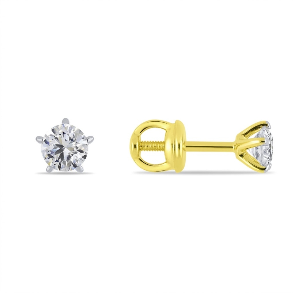 Cercei din aur galben cu Cubic Zirconia Incolor