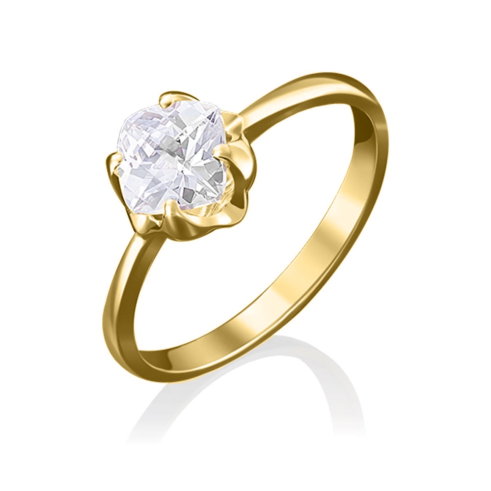 Inel din aur galben cu pietre Cubic Zirconia Incolor