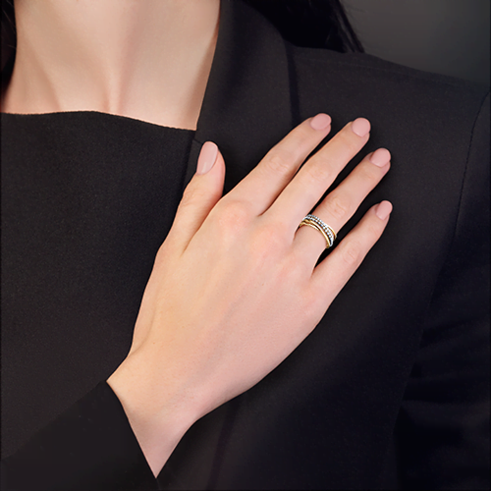 Inel din aur  cu pietre Cubic Zirconia Incolor