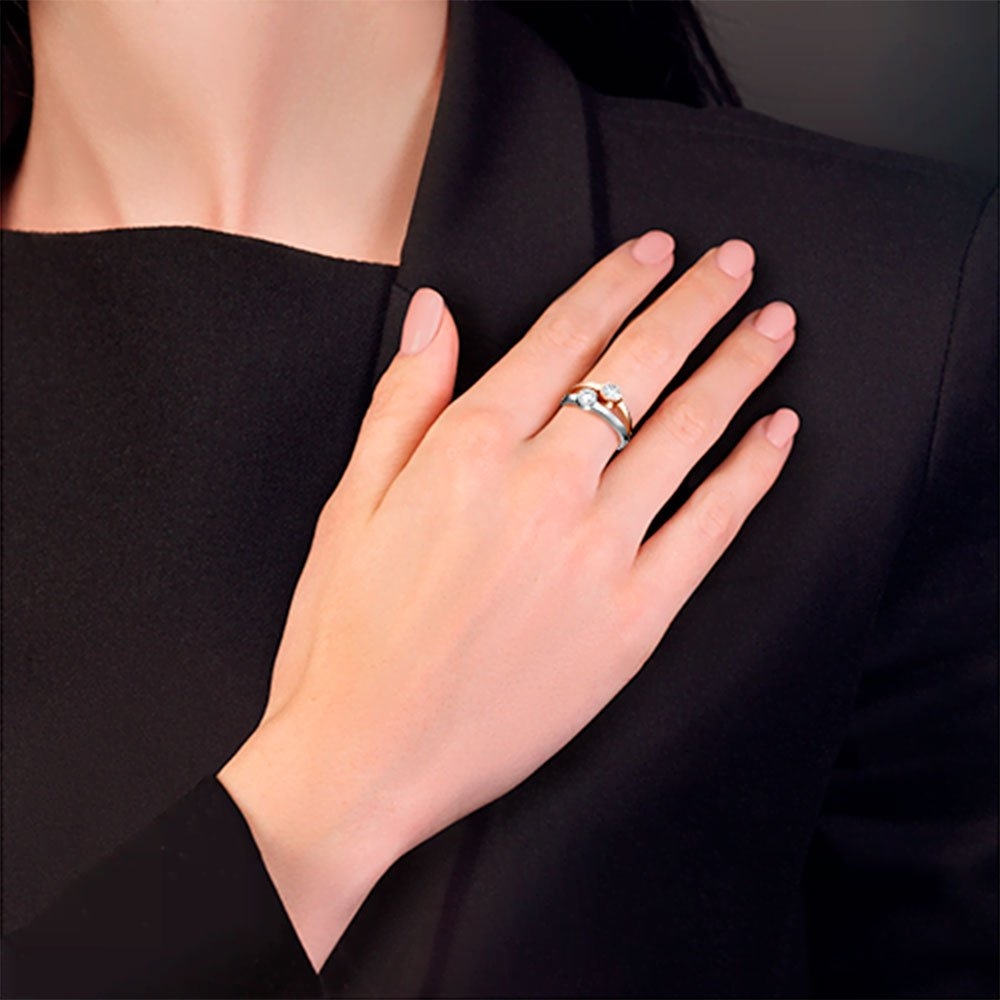 Inel din aur  cu pietre Cubic Zirconia Incolor