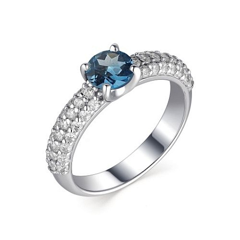 Inel din argint  cu pietre Cubic Zirconia Incolor, Topaz London