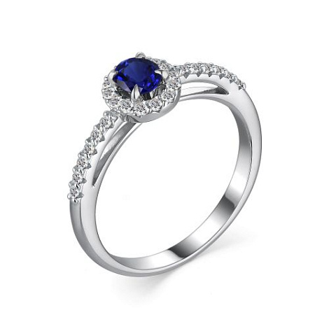 Inel din argint  cu pietre Cubic Zirconia Incolor, Safir Hidro