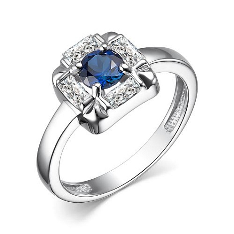 Inel din argint  cu pietre Cubic Zirconia Incolor, Safir Hidro