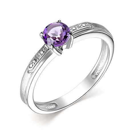 Inel din argint  cu pietre Diamant, Ametist