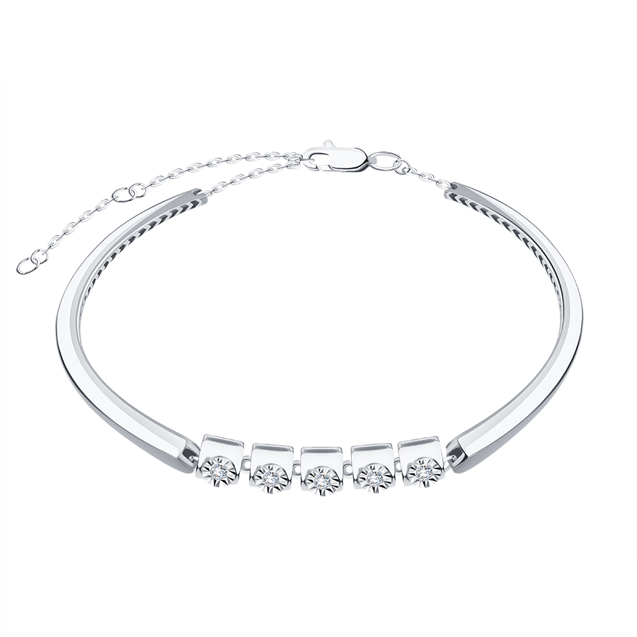 Brățară din aur alb cu pietre Diamant