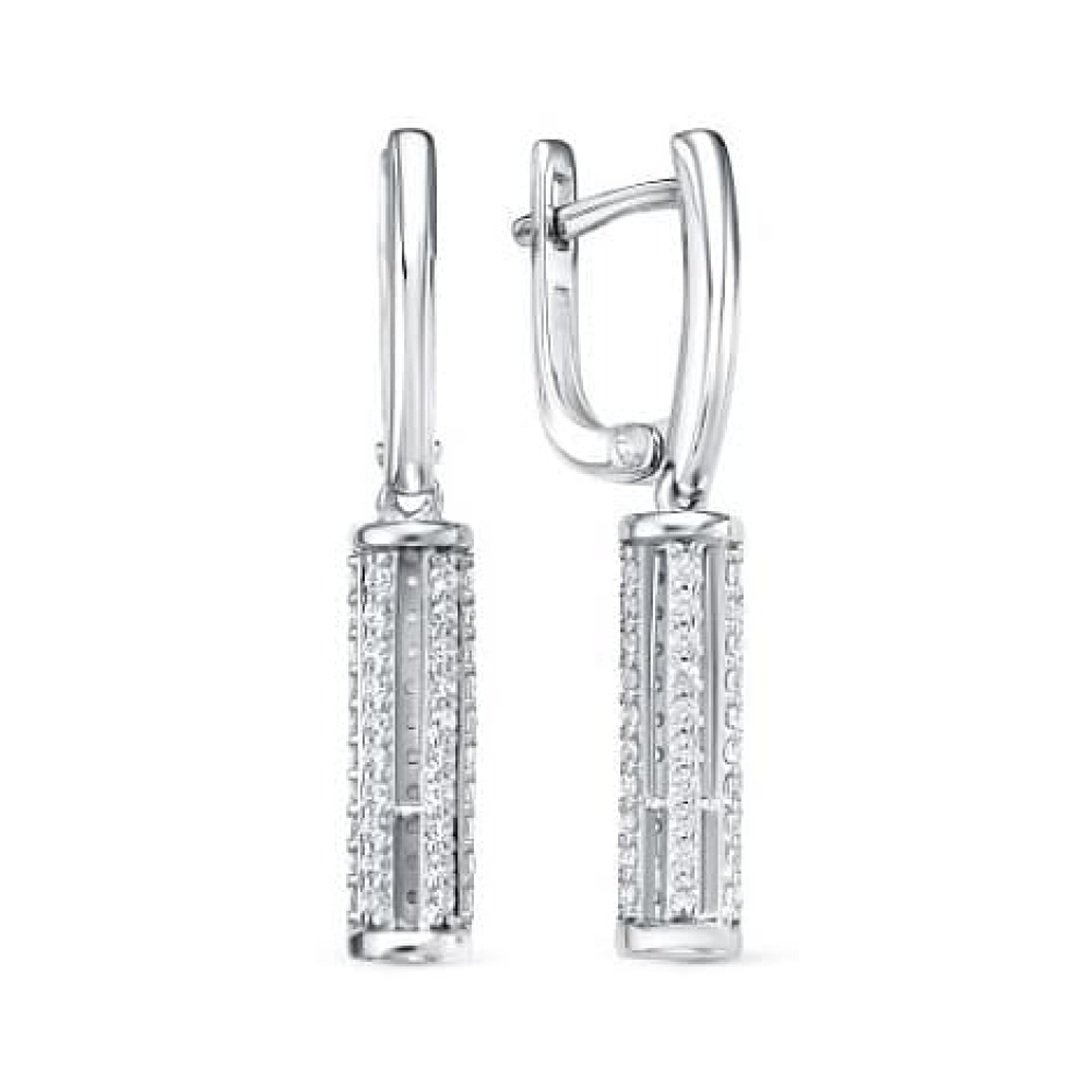Cercei Suspendați din argint  cu pietre Cubic Zirconia Incolor