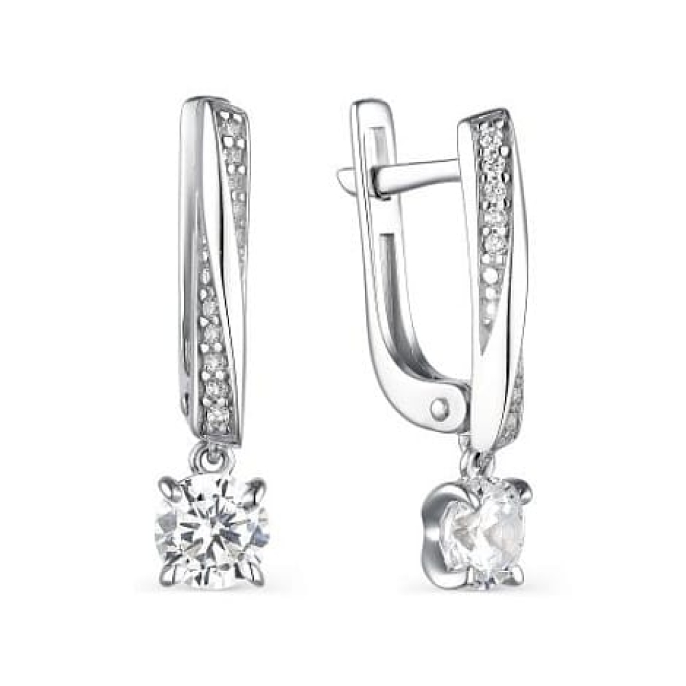 Cercei din argint  cu pietre Cubic Zirconia Incolor