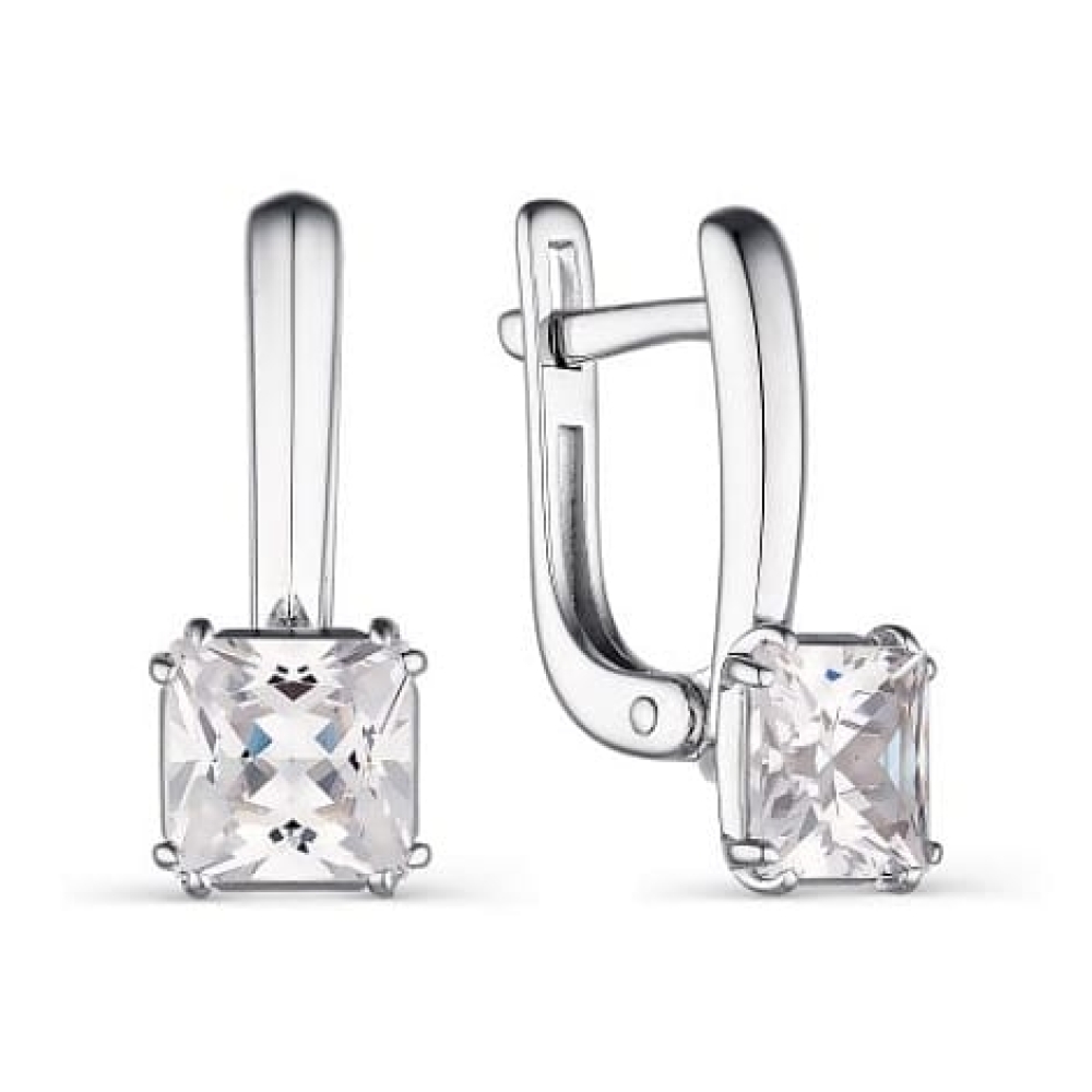 Cercei din argint  cu pietre Cubic Zirconia Incolor