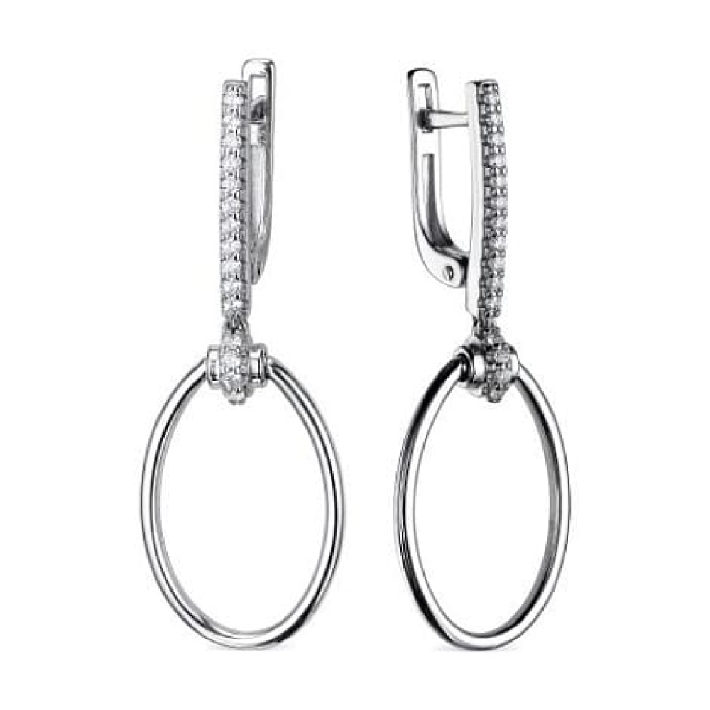 Cercei Suspendați din argint  cu pietre Cubic Zirconia Incolor
