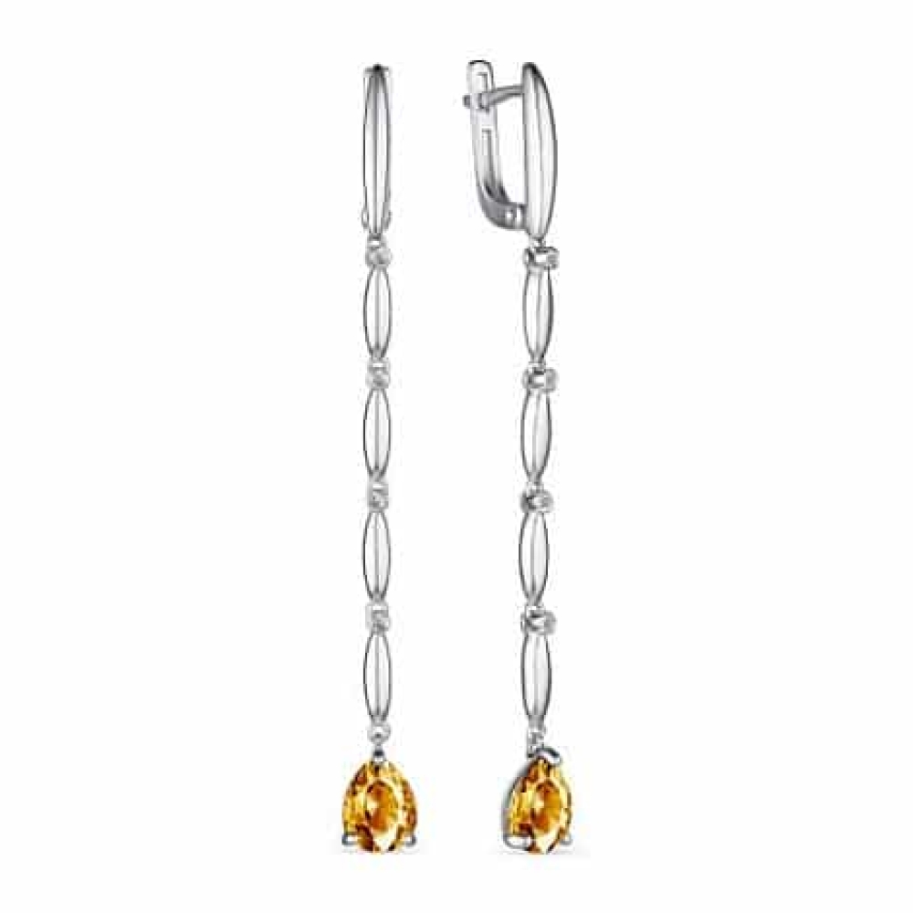 Cercei Suspendați din argint  cu pietre Cubic Zirconia Incolor, Cristal de munte