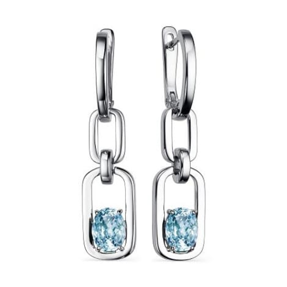 Cercei Suspendați din argint  cu pietre Diamant