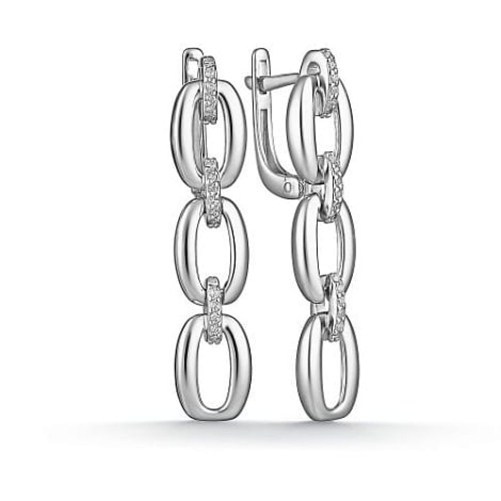 Cercei Suspendați din argint  cu pietre Cubic Zirconia Incolor