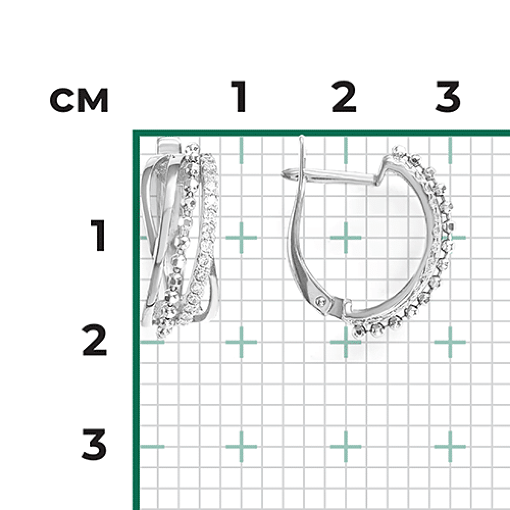 Cercei din aur alb cu pietre Cubic Zirconia Incolor