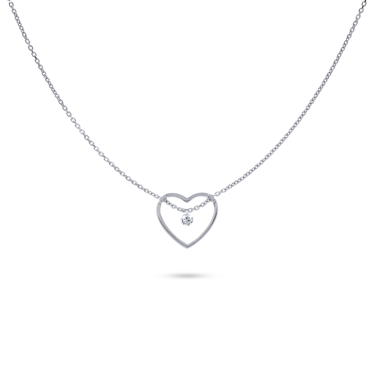 Colier din aur alb cu pietre Diamant