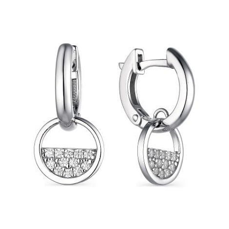 Cercei Creole din argint  cu pietre Cubic Zirconia Incolor
