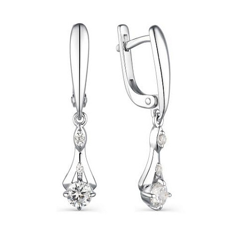 Cercei Suspendați din argint  cu pietre Cubic Zirconia Incolor