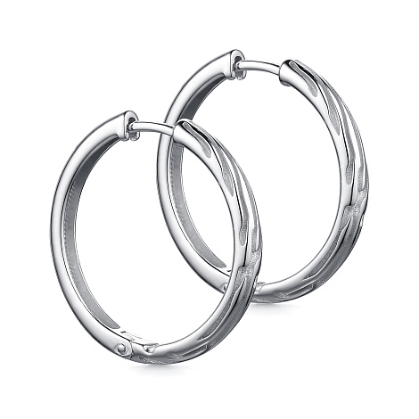 Cercei Creole din argint  cu pietre Cubic Zirconia Incolor