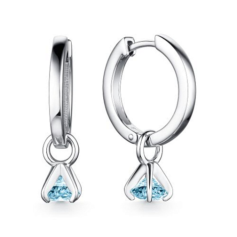 Cercei Suspendați din argint  cu pietre Cubic Zirconia Albastru