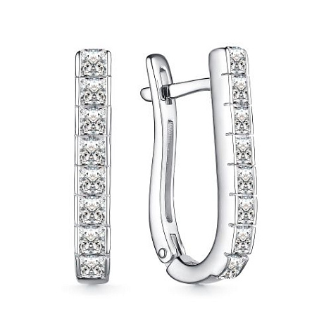 Cercei din argint  cu pietre Cubic Zirconia Incolor