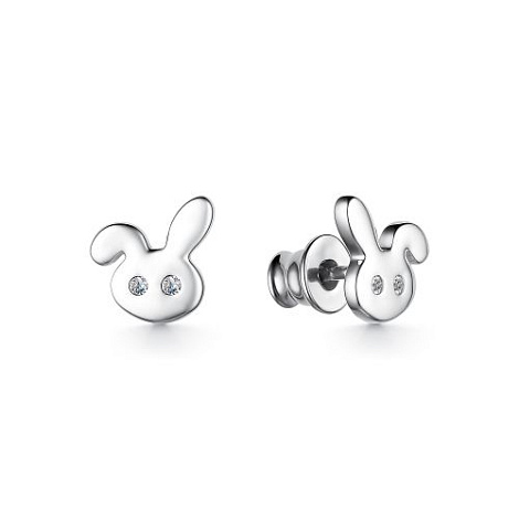 Cercei Pusete din argint  cu pietre Cubic Zirconia Incolor