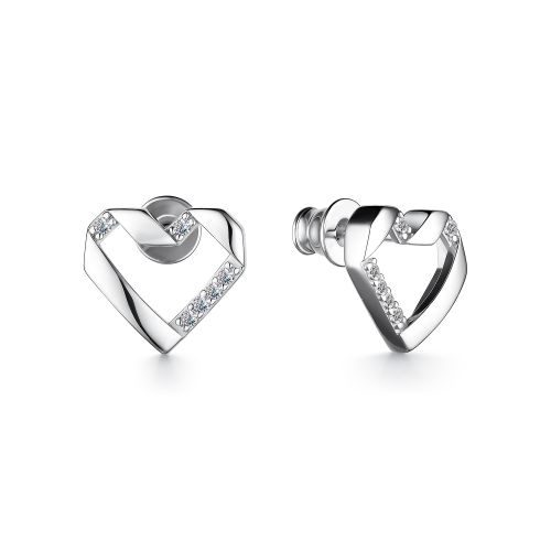 Cercei Pusete din argint  cu pietre Cubic Zirconia Incolor