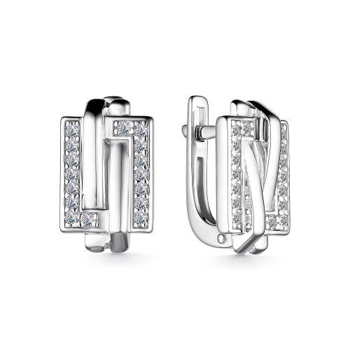 Cercei din argint  cu pietre Cubic Zirconia Incolor