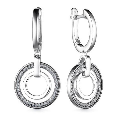 Cercei Suspendați din argint  cu pietre Cubic Zirconia Incolor