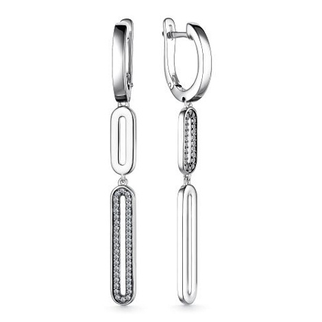 Cercei Suspendați din argint  cu pietre Cubic Zirconia Incolor