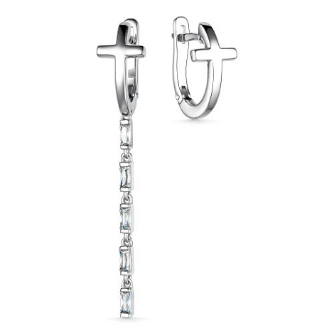 Cercei din argint  cu pietre Cubic Zirconia Incolor