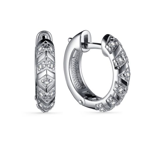 Cercei Creole din argint  cu pietre Cubic Zirconia Incolor