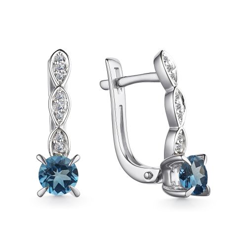 Cercei din argint  cu pietre Cubic Zirconia Incolor, Topaz London