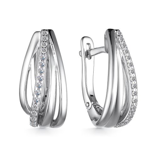 Cercei din argint  cu pietre Cubic Zirconia Incolor