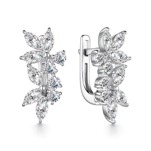 Cercei din argint  cu pietre Cubic Zirconia Incolor