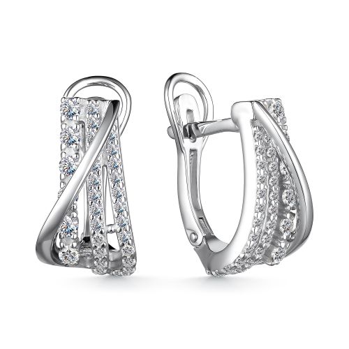 Cercei din argint  cu pietre Cubic Zirconia Incolor
