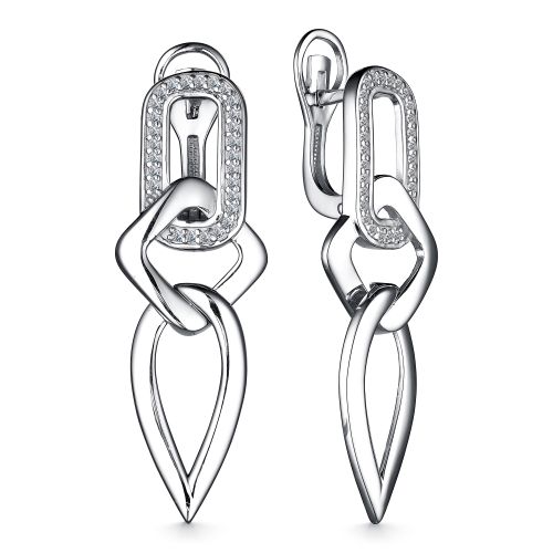 Cercei din argint  cu pietre Cubic Zirconia Incolor