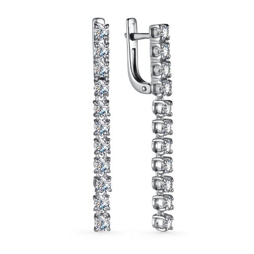 Cercei din argint  cu pietre Cubic Zirconia Incolor