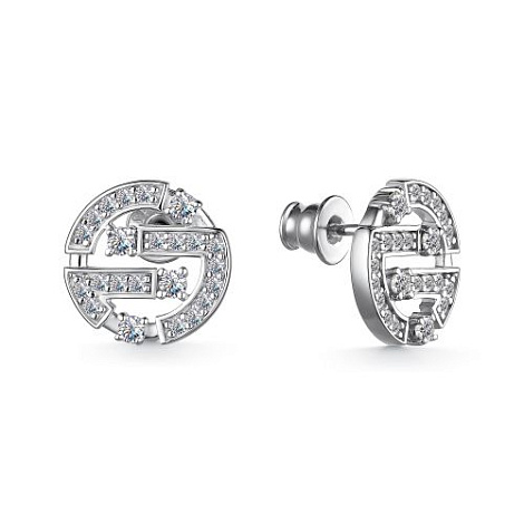 Cercei Pusete din argint  cu pietre Cubic Zirconia Incolor