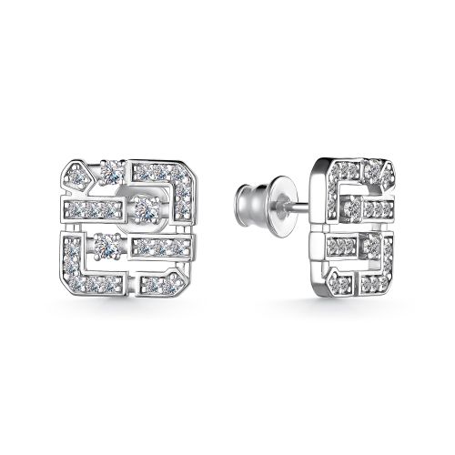 Cercei Pusete din argint  cu pietre Cubic Zirconia Incolor