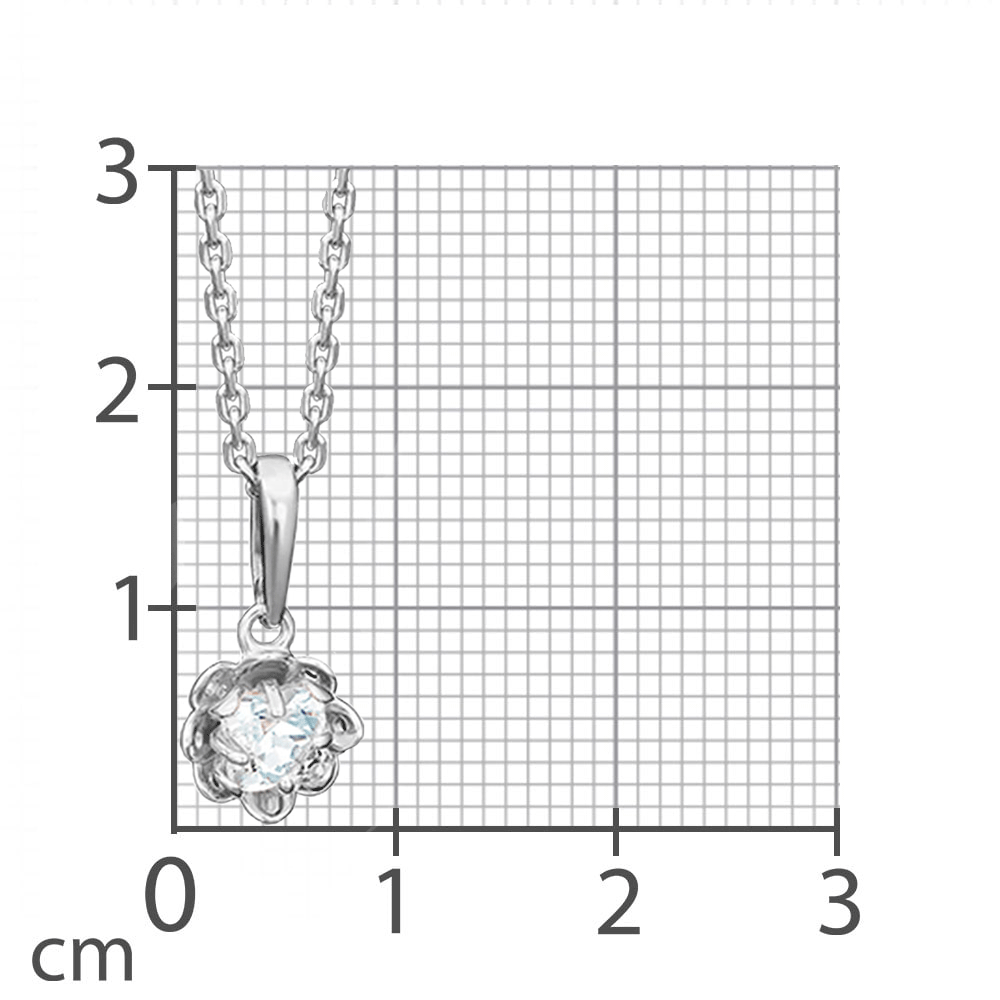 Pandantiv din aur alb cu pietre Cubic Zirconia Incolor