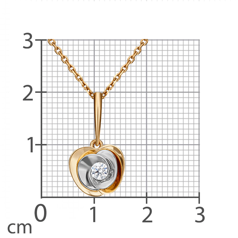 Pandantiv din aur  cu pietre Cubic Zirconia Incolor