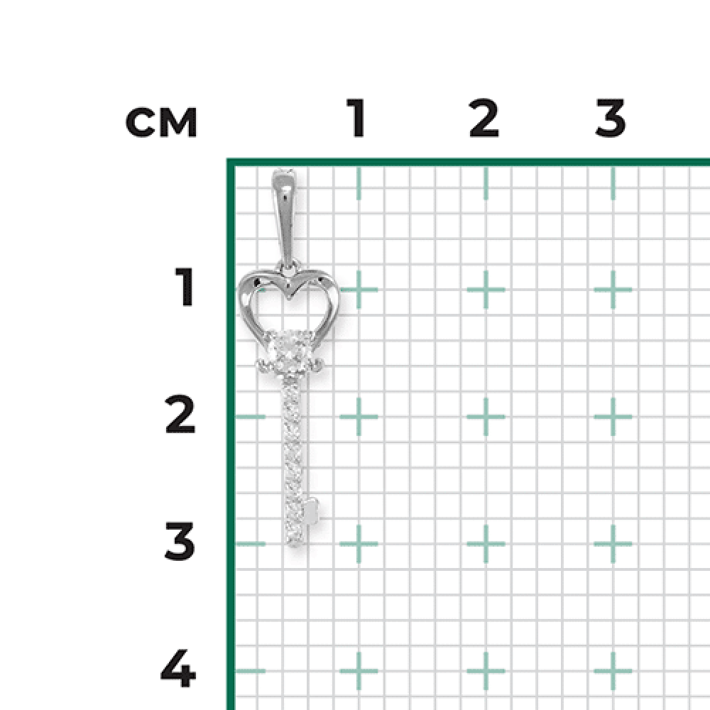 Pandantiv din aur alb cu pietre Cubic Zirconia Incolor