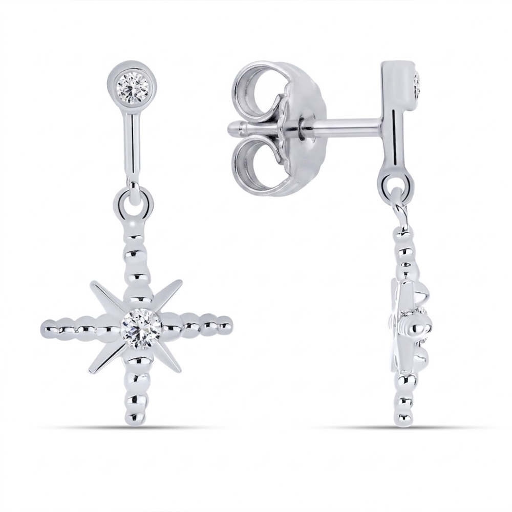 Cercei din argint cu Cubic Zirconia Incolor
