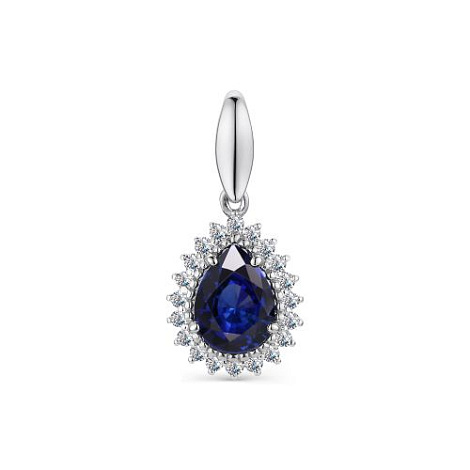 Pandantiv din argint  cu pietre Cubic Zirconia Incolor, Safir Hidro