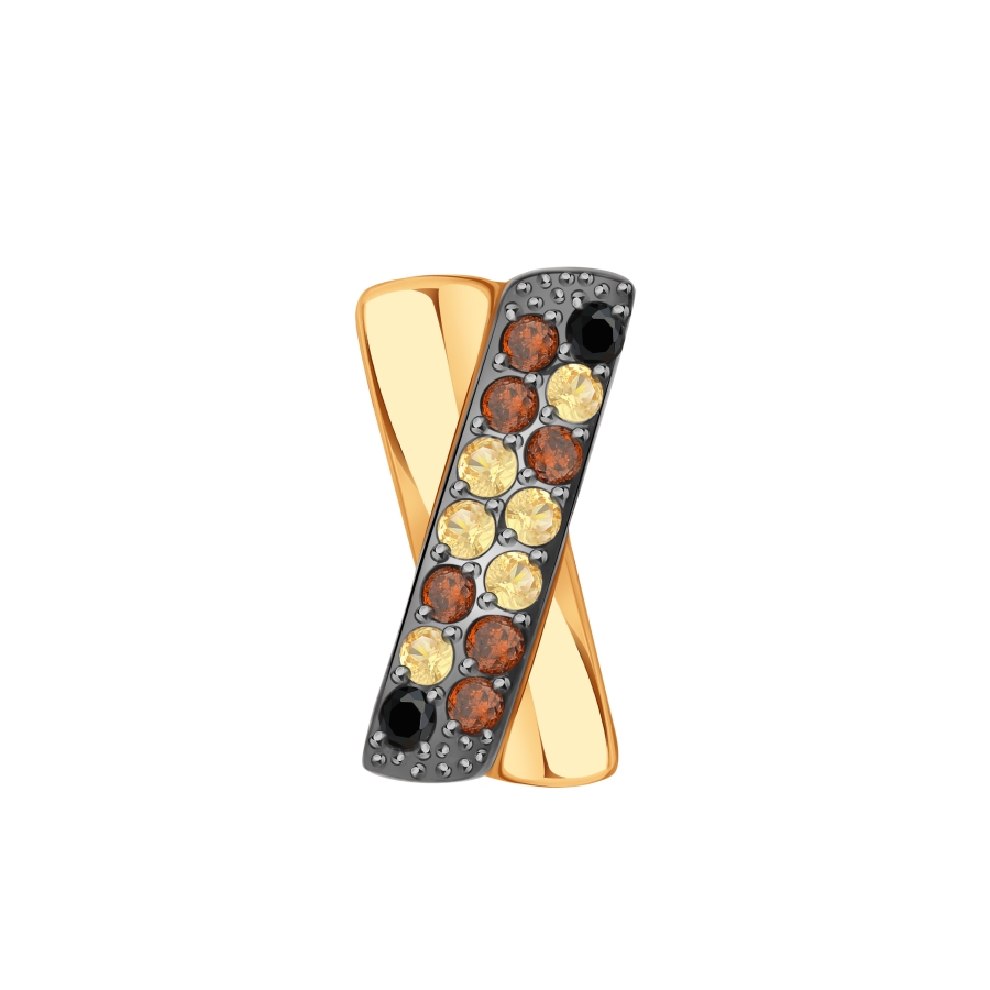 Pandantiv din aur roșu cu pietre Diamant Cognac, Diamant negru