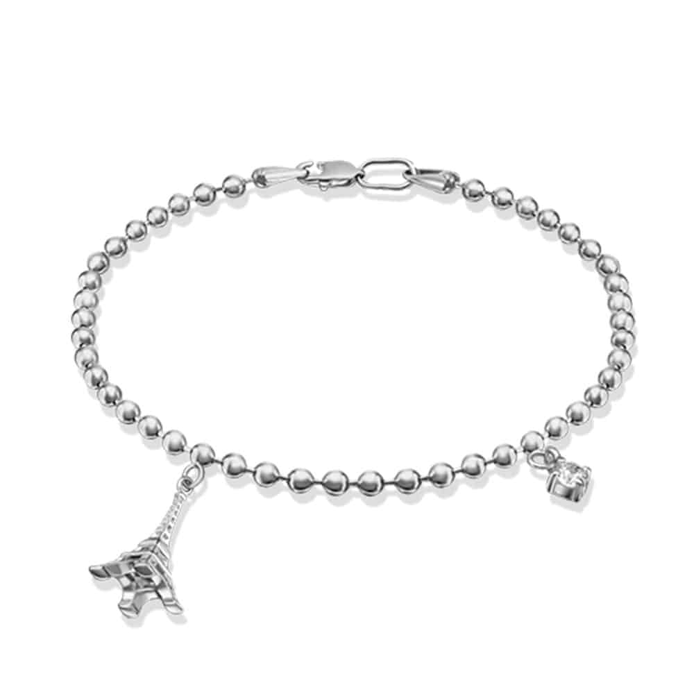 Brățară din argint  cu pietre Cubic Zirconia Incolor