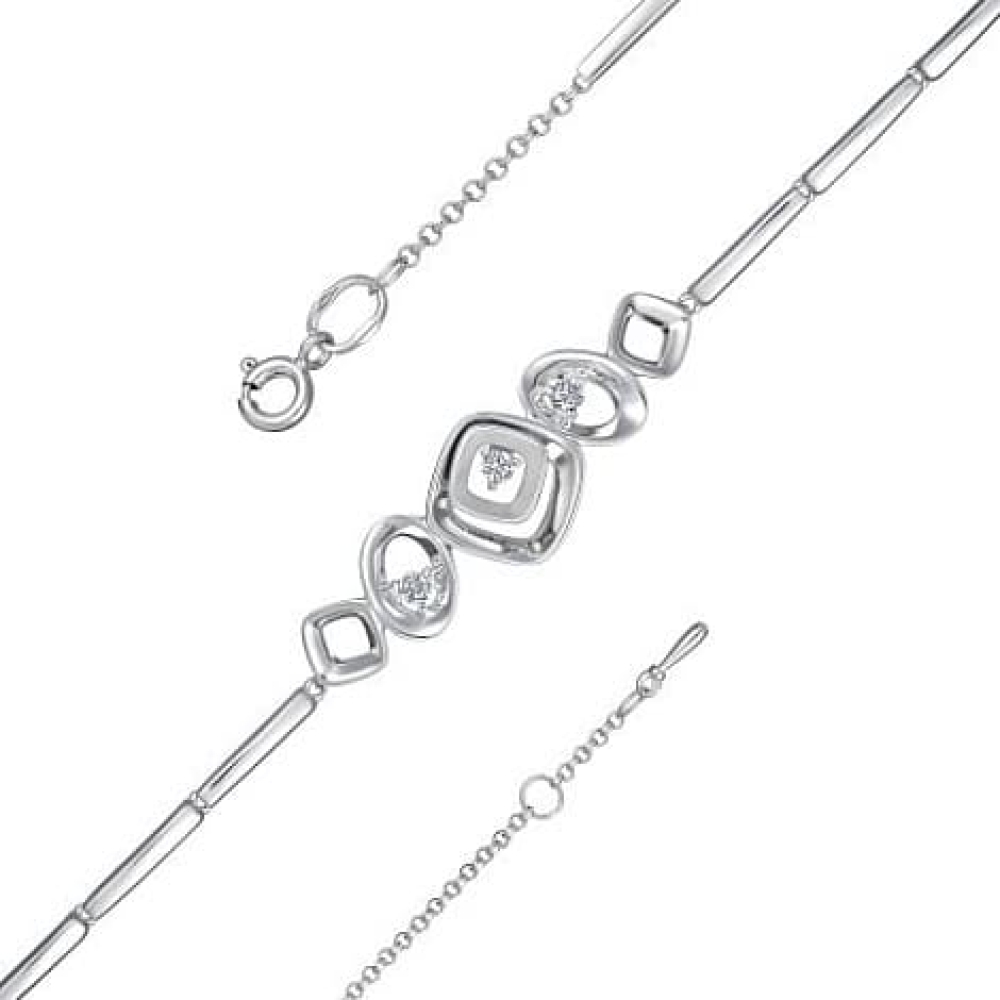 Brățară din argint  cu pietre Cubic Zirconia Incolor