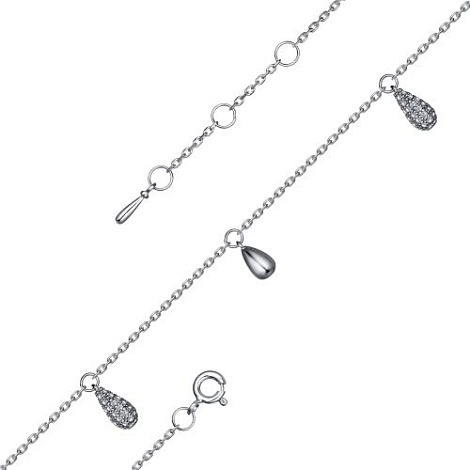 Brățară p/u Picior din argint  cu pietre Cubic Zirconia Incolor