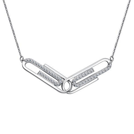Colier din argint  cu pietre Cubic Zirconia Incolor