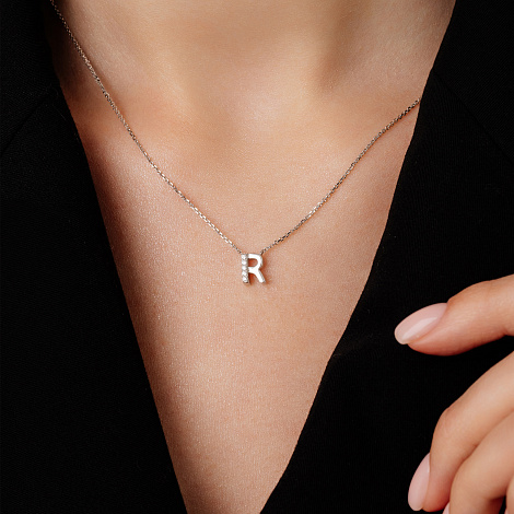 Colier din argint  cu pietre Cubic Zirconia Incolor