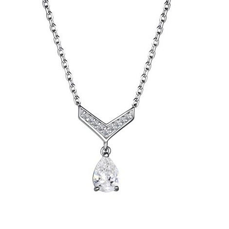 Colier din argint  cu pietre Cubic Zirconia Incolor, Cristal de munte